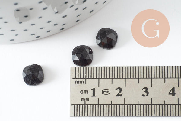 Cabochon carré obsidienne naturelle 8x8mm, x1 (G9700)