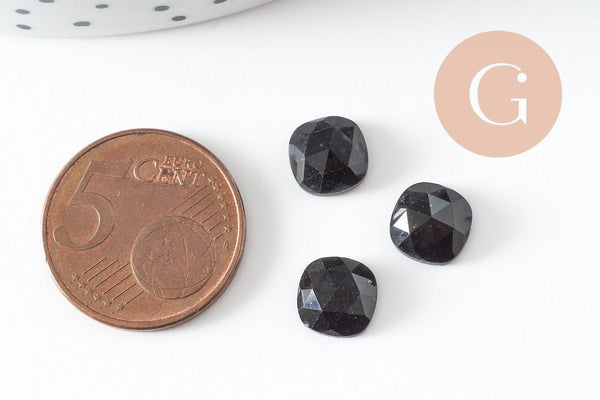 Cabochon carré obsidienne naturelle 8x8mm, x1 (G9700)