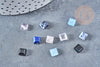 Cabochon carré pierre naturelle onyx lapis cristal de roche quartz rose jade 6x6mm, x1 (G8651)