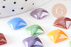Cabochon carré verre irisé 10mm, x10 (G0129)