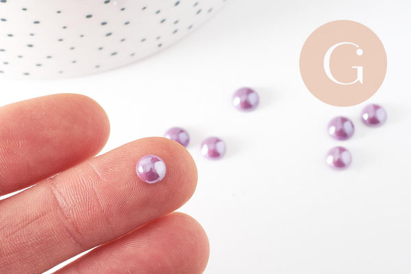 Cabochon dôme rond verre irisé 9mm, x20 (3 GR) (G1550)