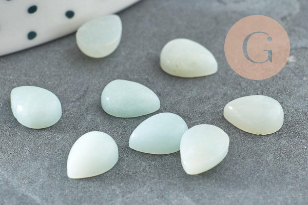 Cabochon goutte amazonite naturelle 6x8mm,x1 (G8369)