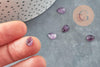 Cabochon goutte amethyste naturelle 8x6mm, x1 (G2271)