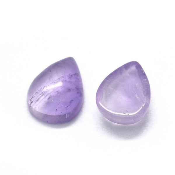 Cabochon goutte amethyste naturelle 8x6mm, x1 (G2271)