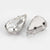 Cabochon goutte cristal transparent métal platine à coudre 6x10mm, x5 (G0021)