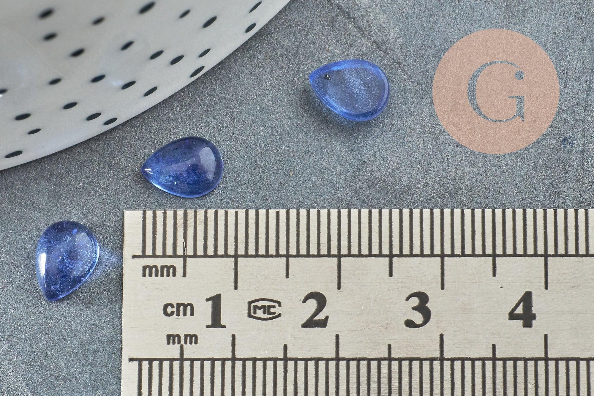 Cabochon goutte kyanite cianyte bleue naturelle 8x6mm, x1 G2266