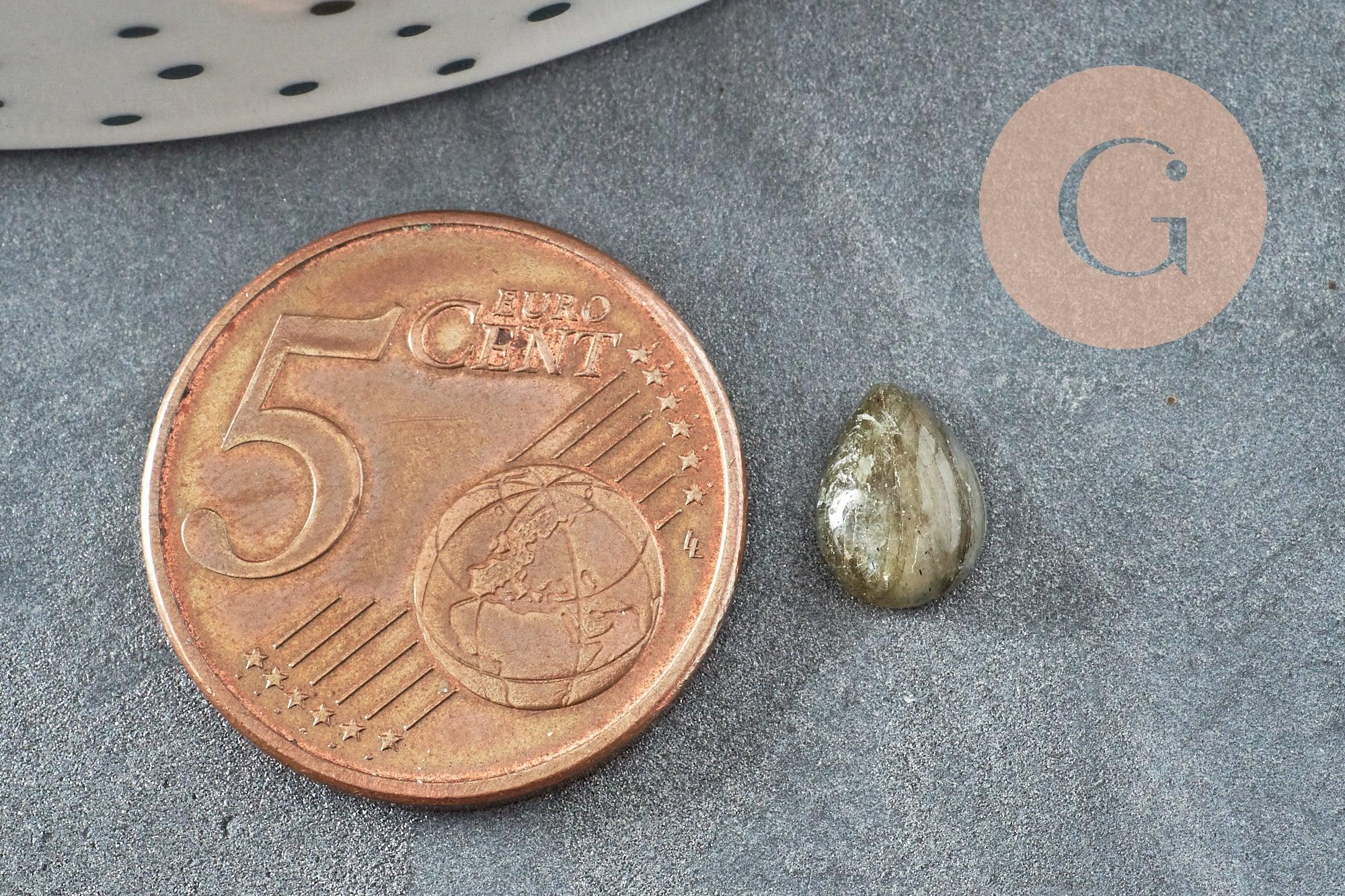 Cabochon goutte labradorite naturelle 6x8mm, x1 (G2270)