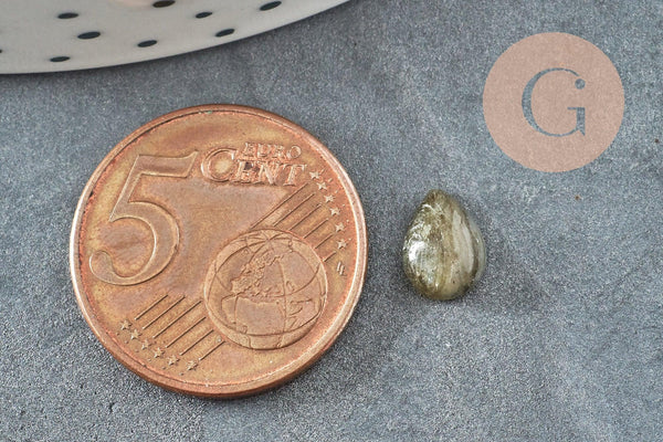 Cabochon goutte labradorite naturelle 6x8mm, x1 (G2270)