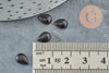 Cabochon goutte obsidienne noire naturelle 6x8mm, x1 (G2272)