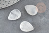 Cabochon goutte quartz facetté 18mm, cabochon goutte,cabochon cristal de roche,quartz naturel, x1 G5398