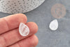 Cabochon goutte quartz facetté 18mm, cabochon goutte,cabochon cristal de roche,quartz naturel, x1 G5398