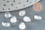 Cabochon goutte quartz naturel 8x6mm, x1 (G2268)