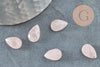 Cabochon goutte quartz rose facetté naturel 13x8mm, x1 (G9962)