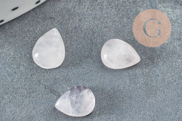 Cabochon goutte quartz rose naturel 8x6mm, x1 (G2269)