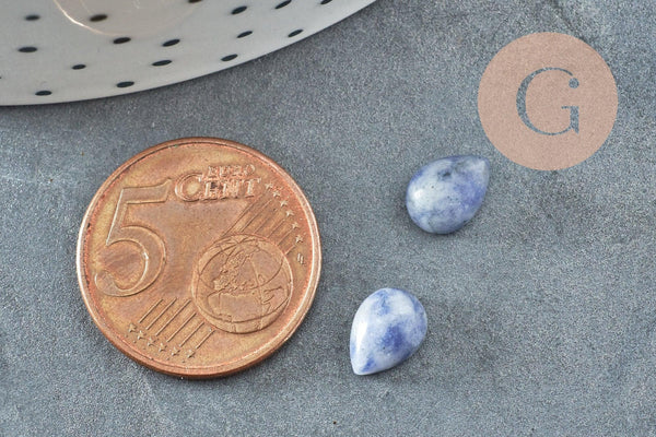 Cabochon goutte sodalite bleue 8x6mm, x1 (G2261)