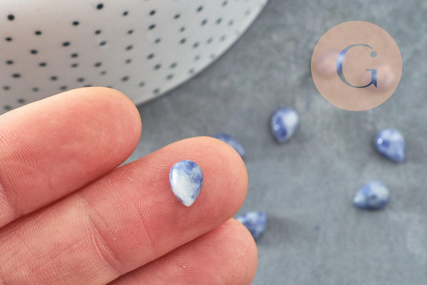 Cabochon goutte sodalite bleue 8x6mm, x1 (G2261)