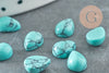 Cabochon goutte turquoise synthétique 8x6mm, x1 (G7653)