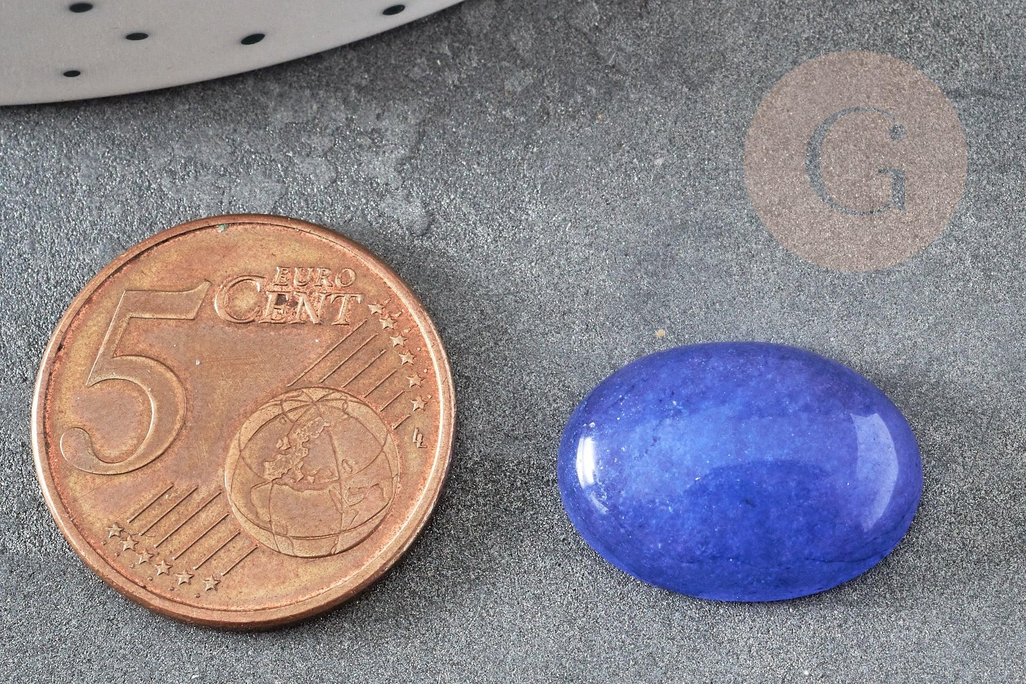 Cabochon jade bleu roi, bleu marine cabochon ovale, pierre dôme,jade naturel,18 x13mm,cabochon pierre, x1 G2022