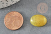 Cabochon jade vert olive naturel 13x18mm, x1 G5045