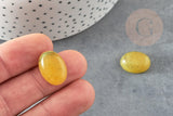Cabochon jade vert olive naturel 13x18mm, x1 G5045