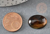 Cabochon œil de tigre marron ovale, cabochon ovale, œil de tigre naturel, pierre naturelle,20x15mm, x1 G8056
