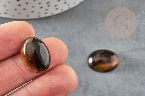 Cabochon œil de tigre marron ovale, cabochon ovale, œil de tigre naturel, pierre naturelle,20x15mm, x1 G8056