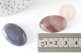 Cabochon ovale agate grise naturelle 28mm, x1 (G2226)