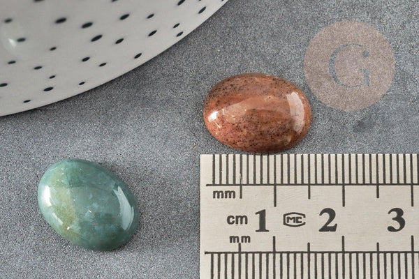 Cabochon ovale agate indienne naturelle 16x12mm, x1 (G1980)