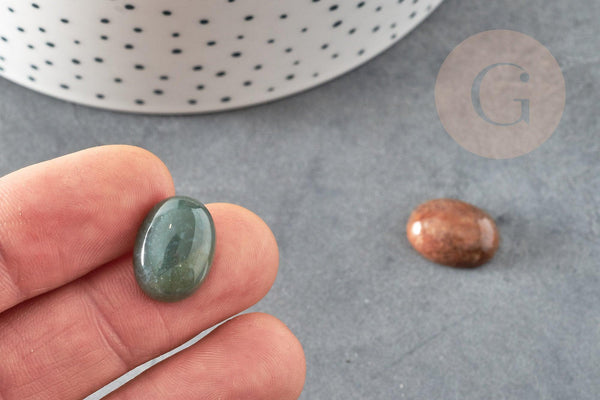 Cabochon ovale agate indienne naturelle 16x12mm, x1 (G1980)