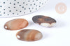 Cabochon ovale agate marron naturelle 29~30mm, x1 (G8024)