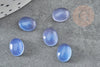 Cabochon ovale agate naturelle bleue 10x8mm, x1 (G1669)