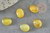 Cabochon ovale agate naturelle jaune 10x8mm, x1 (G1672)