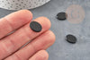 Cabochon ovale agate naturelle noire 10x14mm, x1 (G2026)