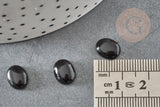 Cabochon ovale agate naturelle noire 10x8mm, x1 (G6710)