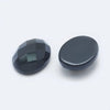 Cabochon ovale agate naturelle noire facetté 10x8mm, x1 (G2277)
