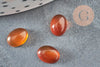 Cabochon ovale agate naturelle orange 8x6mm, x1 (G6749)