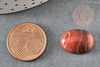 Cabochon ovale agate naturelle orange rayée 18x13mm, x1 (G5062)