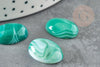 Cabochon ovale agate naturelle vert rayé 18x13mm, x1 (G3109)