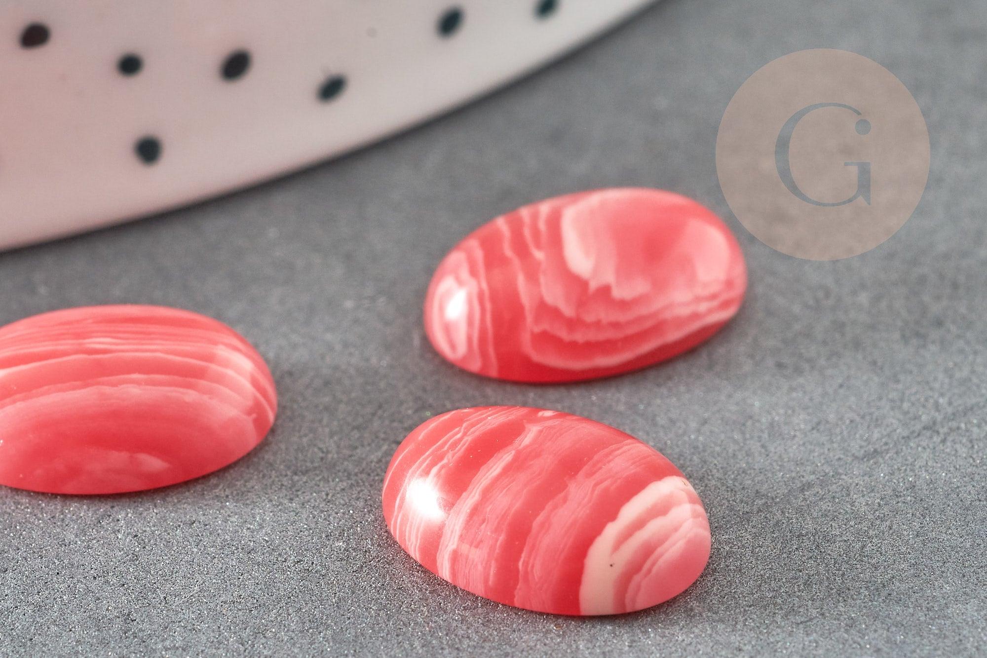 Cabochon ovale agate rayée naturelle 14x10mm, x1 (G2608)