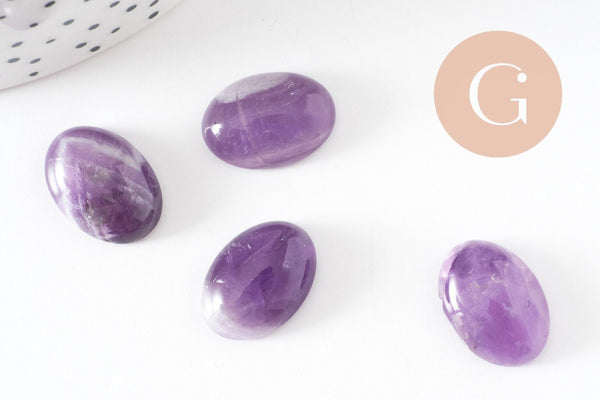Cabochon ovale amethyste naturelle 18x13mm, x1 (G1183)