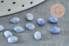 Cabochon ovale aventurine bleue naturelle à facettes 6x4mm, x1 (G8648)