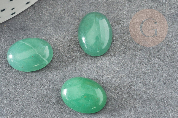 Cabochon ovale aventurine verte naturelle 14 x10mm, x1 (G2241)