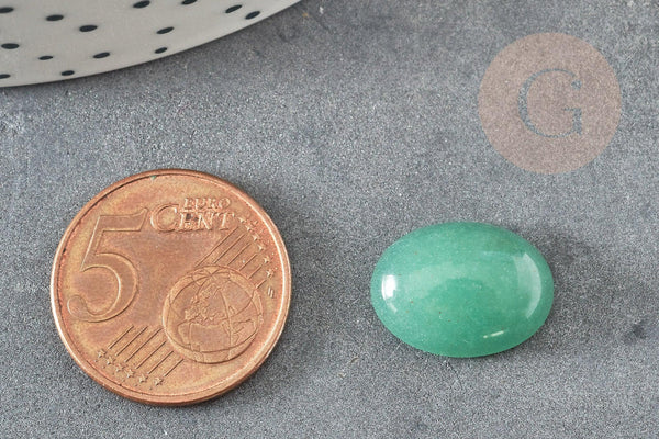 Cabochon ovale aventurine verte naturelle 14 x10mm, x1 (G2241)
