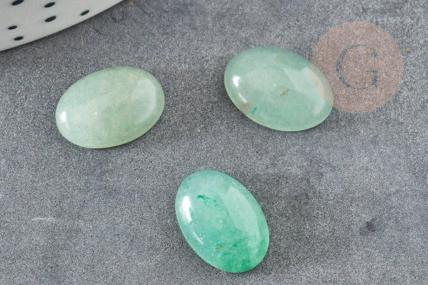 Cabochon ovale aventurine verte naturelle 14x10mm, x1 (G5048)