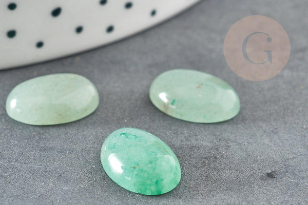Cabochon ovale aventurine verte naturelle 14x10mm, x1 (G5048)