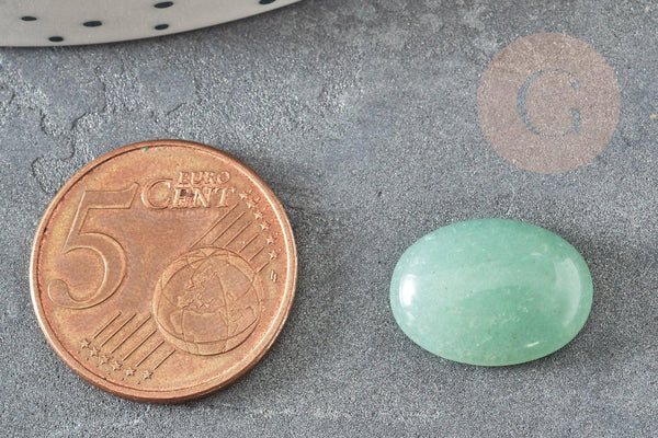 Cabochon ovale aventurine verte naturelle 16 x12mm, x1 (G1561)