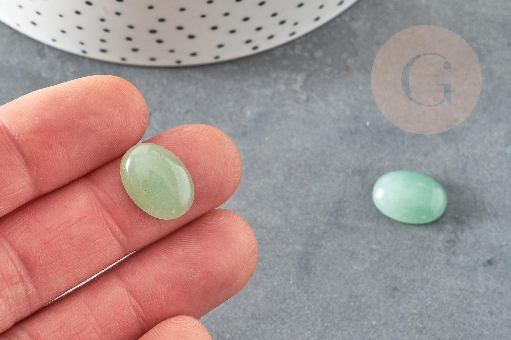 Cabochon ovale aventurine verte naturelle 16 x12mm, x1 (G1561)
