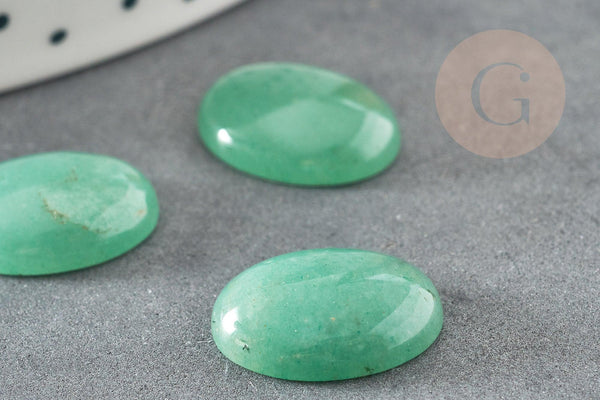Cabochon ovale aventurine verte naturelle 16 x12mm, x1 (G4002)
