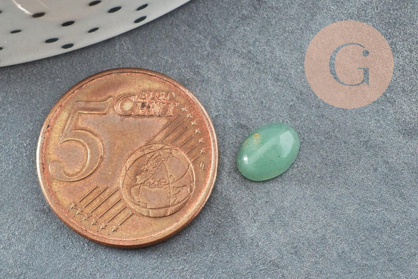 Cabochon ovale aventurine verte naturelle 8x6mm, x1 (G5060)