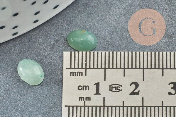 Cabochon ovale aventurine verte naturelle 8x6mm, x1 (G5060)